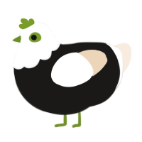 A sable and cream chicken with a head pattern
