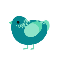 colgate, a teal and mint chicken with a neck-speckle pattern