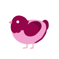 (unnamed), a pink and maroon chicken with a head pattern