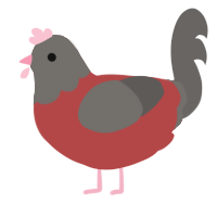 (unnamed), a red and grey chicken with a head pattern