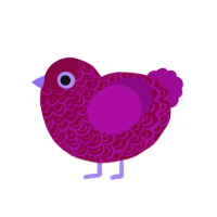 (unnamed), a maroon and plum chicken with a double-lace pattern