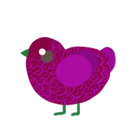 Cupid, a maroon and plum chicken with a double-lace pattern