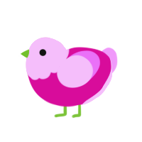 Cupcake, a fuchsia and lavender chicken with a head pattern