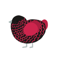 (unnamed), a sable and crimson chicken with a lace pattern