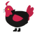 Mars, a sable and crimson chicken with a head pattern