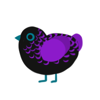 (unnamed), a black and violet chicken with a half-lace pattern