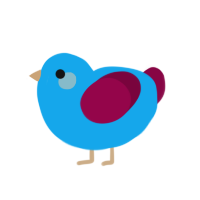 blue baby, a sky and maroon chicken