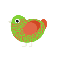 (unnamed), a grass and vermilion chicken with a lace pattern