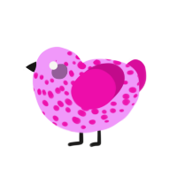 (unnamed), a lavender and fuchsia chicken with a speckle pattern