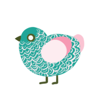 GetInto Hypnosis Mic, a turquoise and rose chicken with a double-lace pattern