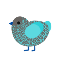 (unnamed), a grey and aqua chicken with a double-lace pattern