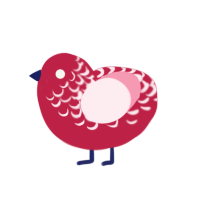 (unnamed), a crimson and rose chicken with a half-lace pattern