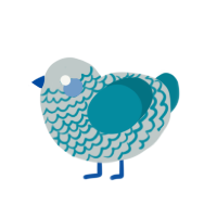 Era, a silver and sea chicken with a lace pattern