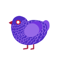 ultraviolet, a indigo and blurple chicken with a lace pattern