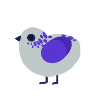 yo are you good, a silver and indigo chicken with a neck-speckle pattern