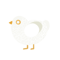 mercy, a white chicken with a double-lace pattern