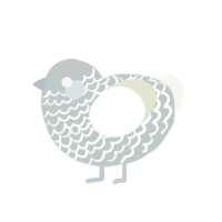 Poltergeist, a silver and white chicken with a lace pattern