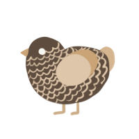 Hazel Nut, a bark and beige chicken with a lace pattern