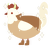 Beyond the New World, a beige and cream chicken with a head pattern