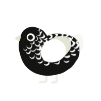 (unnamed), a black and white chicken with a half-lace pattern