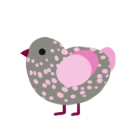 (unnamed), a ash and pink chicken with a speckle pattern