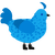 Anthem, a sky and sapphire chicken with a speckle pattern