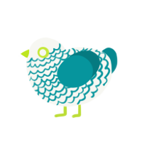 (unnamed), a white and teal chicken with a lace pattern