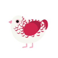 (unnamed), a white and crimson chicken with a half-lace pattern