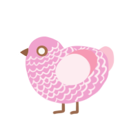 Choco Dipped, a pink and rose chicken with a lace pattern