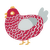 火锅, a crimson and silver chicken with a lace pattern