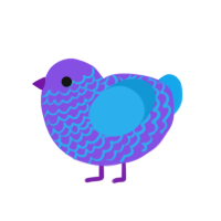 the blurple, a blurple and sky chicken with a lace pattern