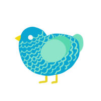 seafloor, a cerulean and mint chicken with a lace pattern