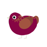 Strawberry Pie, a maroon and russet chicken with a neck-speckle pattern