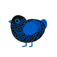 (unnamed), a black and ultramarine chicken with a lace pattern