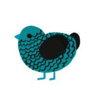 (unnamed), a teal and black chicken with a lace pattern