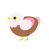 Eeny, a brown and rose chicken with a head pattern