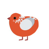 (unnamed), a vermilion and mist chicken with a neck-speckle pattern