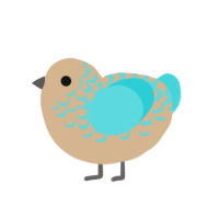 (unnamed), a beige and aqua chicken with a half-lace pattern