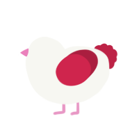 (unnamed), a white and crimson chicken