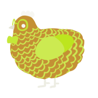 Limon, a gold and lime chicken with a lace pattern