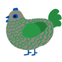 Minecraft ForestDirt, a ash and viridian chicken with a lace pattern