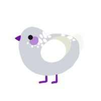 WhiteGrape, a mist and white chicken with a neck-speckle pattern