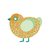 (unnamed), a orange and gluppy chicken with a double-lace pattern