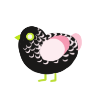 (unnamed), a sable and rose chicken with a half-lace pattern