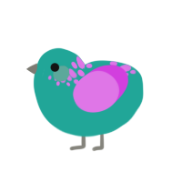 (unnamed), a turquoise and orchid chicken with a neck-speckle pattern