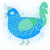 A sky and spring chicken with a lace pattern