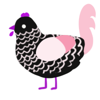 My Immortal, a black and rose chicken with a lace pattern