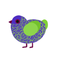 (unnamed), a indigo and grass chicken with a double-lace pattern