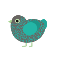 condemned criminal 1, a grey and turquoise chicken with a double-lace pattern