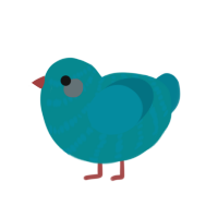 test 2, a teal and sea chicken with a bar pattern